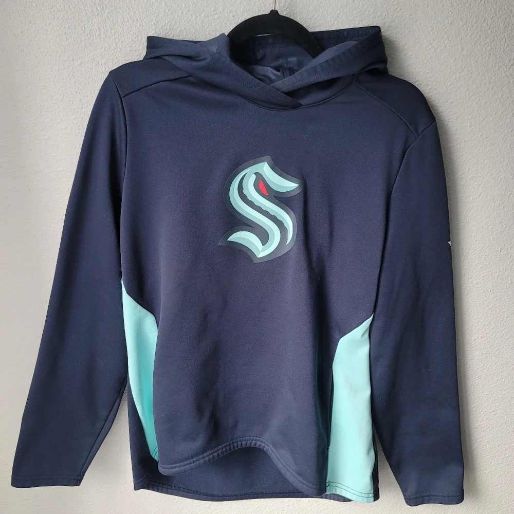 Fanatics NHL Seattle Kraken Hockey Youth Unisex Hoodie Size Large Color Blue